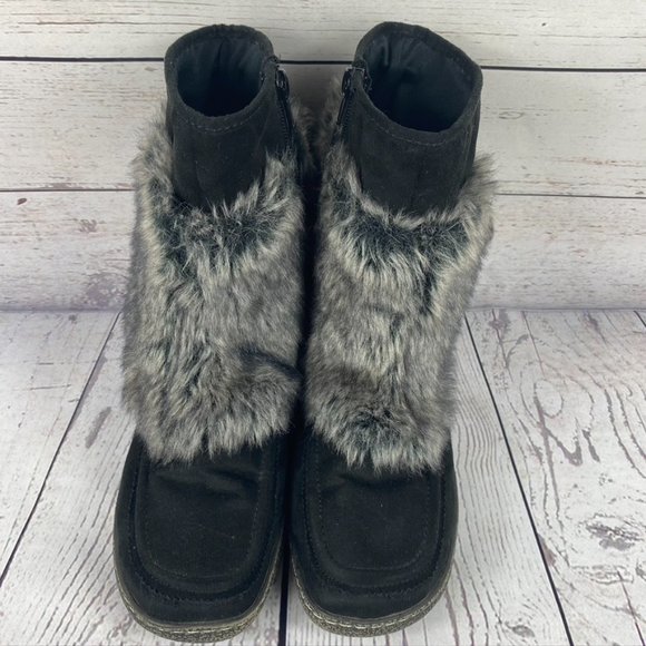 Qupid Faux Fur Boots Black Size 7.5 - Picture 3 of 10